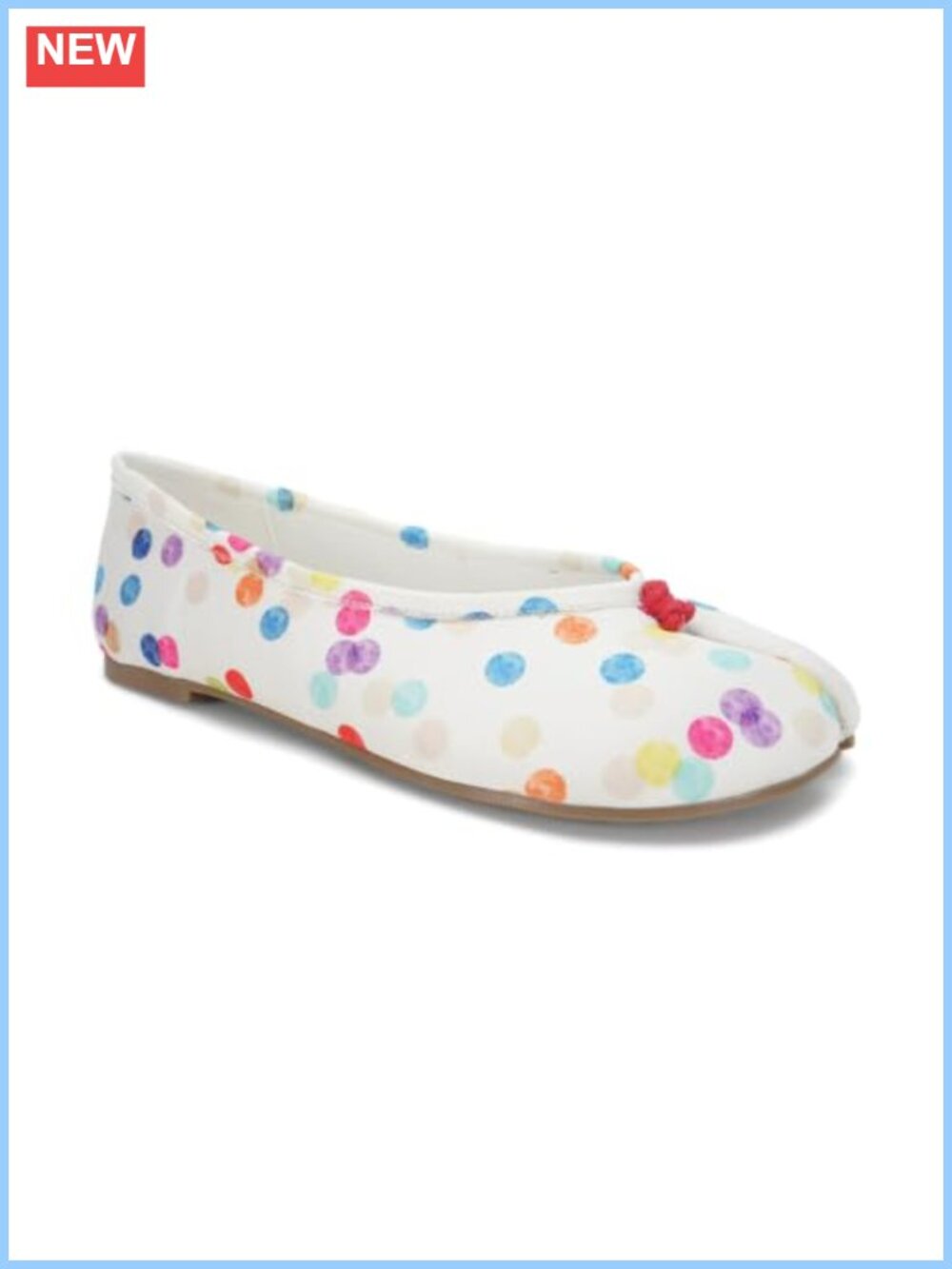 Split Toe Ballet Flats Satin Polka Dot Slip-On Knot Accent Low Profile Comfort